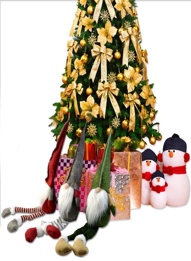 يوليو مجموعة يولييو من 3 قطع من زينة أقزام عيد الميلاد المصنوعة يدويًا، قزم سانتا السويدي تومتي، تماثيل سويدية جالسة طويلة الأرجل، زينة معلقة لعيد الميلاد - Image 5